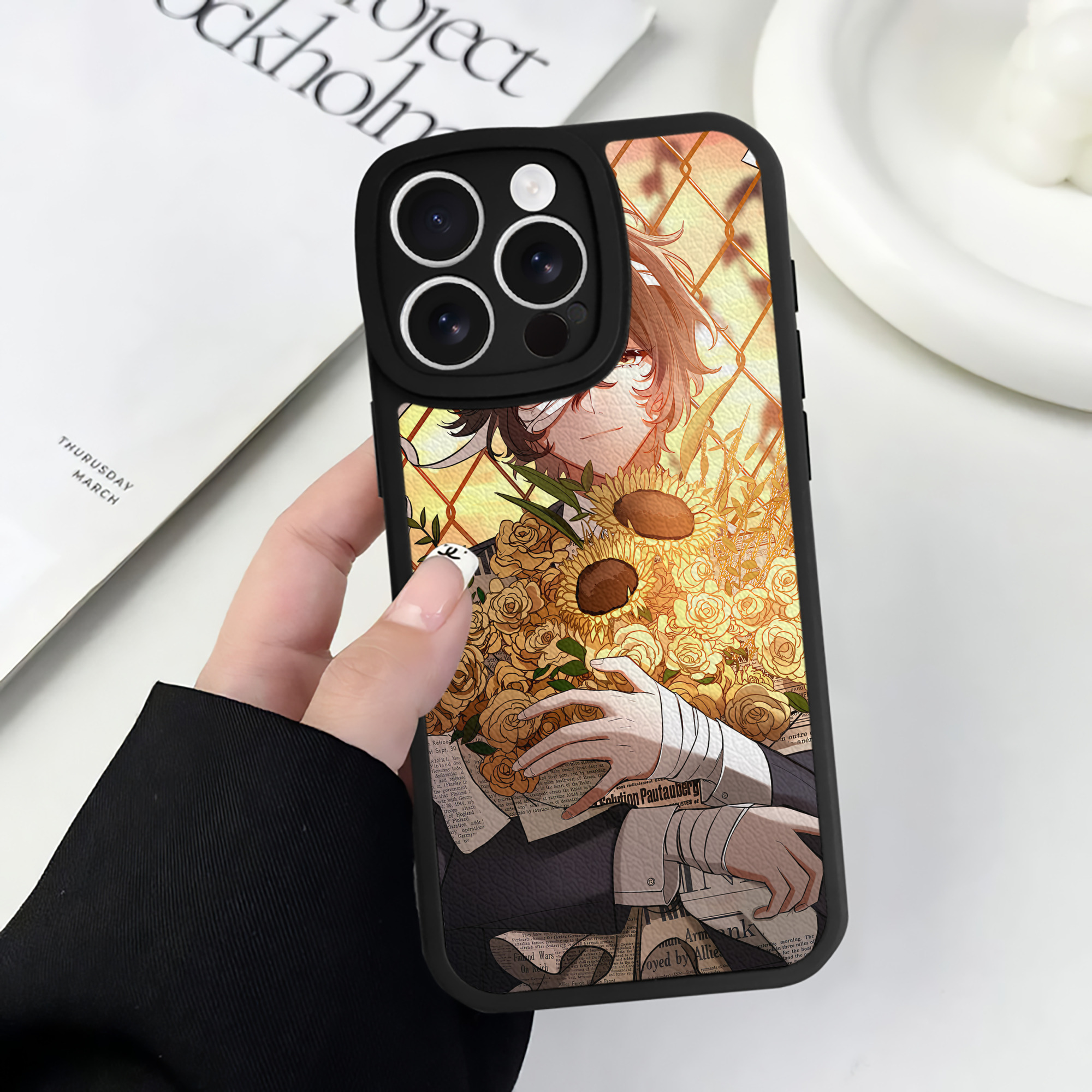 （画像用） 文豪ストレイドッグス Bungo Stray Dogs 【iPhone 16シリーズ対応】シリコンスマホケース（レザー調） 材質：シリコン